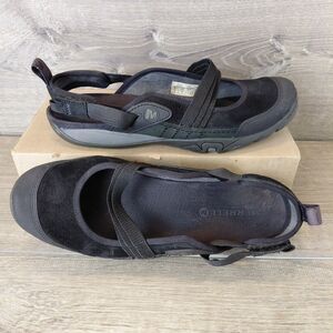 Merrell Mary Jane Shoes Womens 10 Black Mimosa Leather MJ Comfort Slip On Flats